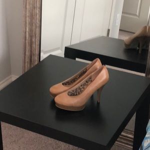 Nude platform heels